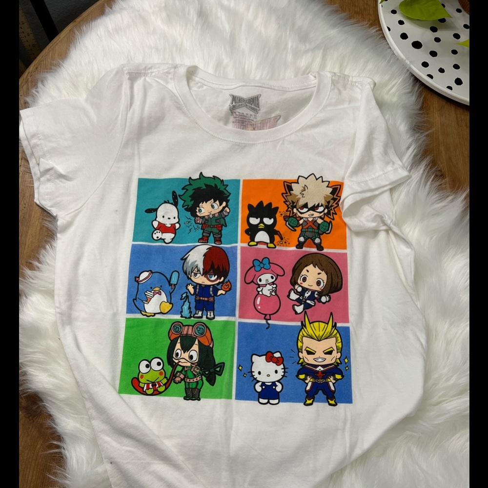 Hello Kitty and Friends My Hero Acadamia Woman’s Tee Size L Hot Topics